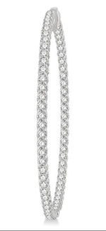Load image into Gallery viewer, 5 Ctw Inside-Out Round Cut Diamond 2-Inch Hoop Earrings in 14K White Gold