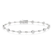 1 Ctw Lovebright Round Cut Diamond Bar Bracelet in 14K White Gold