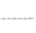 Load image into Gallery viewer, 1 Ctw Lovebright Round Cut Diamond Bar Bracelet in 14K White Gold