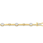 Load image into Gallery viewer, 1 Ctw Lovebright Round Cut Diamond Bar Bracelet in 14K Yellow and White Gold