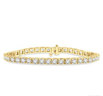 Load image into Gallery viewer, 8 Ctw Square Shape Round Cut Diamond Tennis Bracelet in 14K Yellow Gold