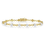 Load image into Gallery viewer, 1 1/2 Ctw Circular Mount &amp; Infinity Link Lovebright Round Cut Diamond Bracelet in 14K Yellow and White Gold