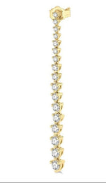 Load image into Gallery viewer, 1 1/2 Ctw Round Cut Diamond Riviera Drop Earring in 14K Yellow Gold