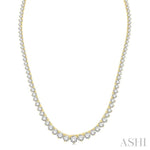 Load image into Gallery viewer, 15 Ctw Riviera Round Cut Diamond Necklace in 14K Yellow Gold