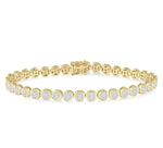 Load image into Gallery viewer, 3 Ctw Lovebright Round Cut Diamond Bracelet in 14K Yellow and White Gold
