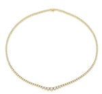 Load image into Gallery viewer, 7 Ctw Riviera Round Cut Diamond Necklace in 14K Yellow Gold