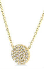 Load image into Gallery viewer, 1/6 Ctw Disc Round Cut Diamond Petite Pendant With Chain in 10K Yellow Gold