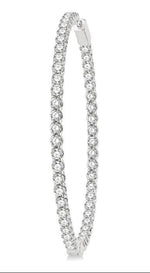 Load image into Gallery viewer, 7 Ctw Inside-Out Round Cut Diamond 2-Inch Hoop Earrings in 14K White Gold