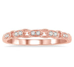 Load image into Gallery viewer, 1/10 Ctw Marquise Shape Lattice Round Cut Diamond Wedding Band in 14K Rose Gold
