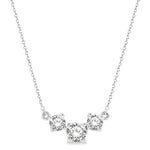 Load image into Gallery viewer, 1 1/4 Ctw Three Stone Round Cut Diamond Necklace in 14K White Gold