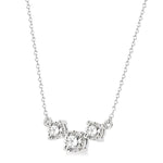 Load image into Gallery viewer, 1 1/4 Ctw Three Stone Round Cut Diamond Necklace in 14K White Gold