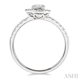 1/4 Ctw Round and Pear Cut Diamond Petite Fashion Ring in 14K White Gold