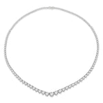 Load image into Gallery viewer, 15 Ctw Riviera Round Cut Diamond Necklace in 14K White Gold