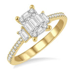 Load image into Gallery viewer, 5/8 Ctw Fusion Baguette and Round Cut Diamond Fashion Ring in 14K Yellow and White Gold