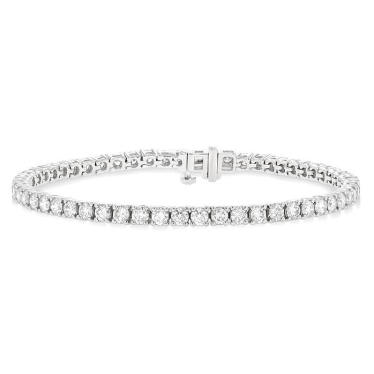 5 Ctw Round Cut Diamond Tennis Bracelet in 14K White Gold