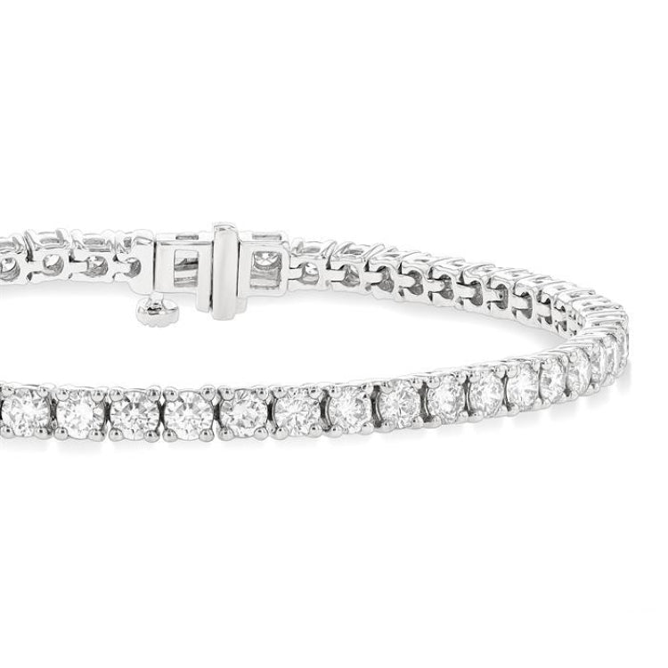 5 Ctw Round Cut Diamond Tennis Bracelet in 14K White Gold