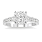 Load image into Gallery viewer, 3/4 Ctw Lovebright Round Cut Diamond Engagement Ring in 14K White Gold