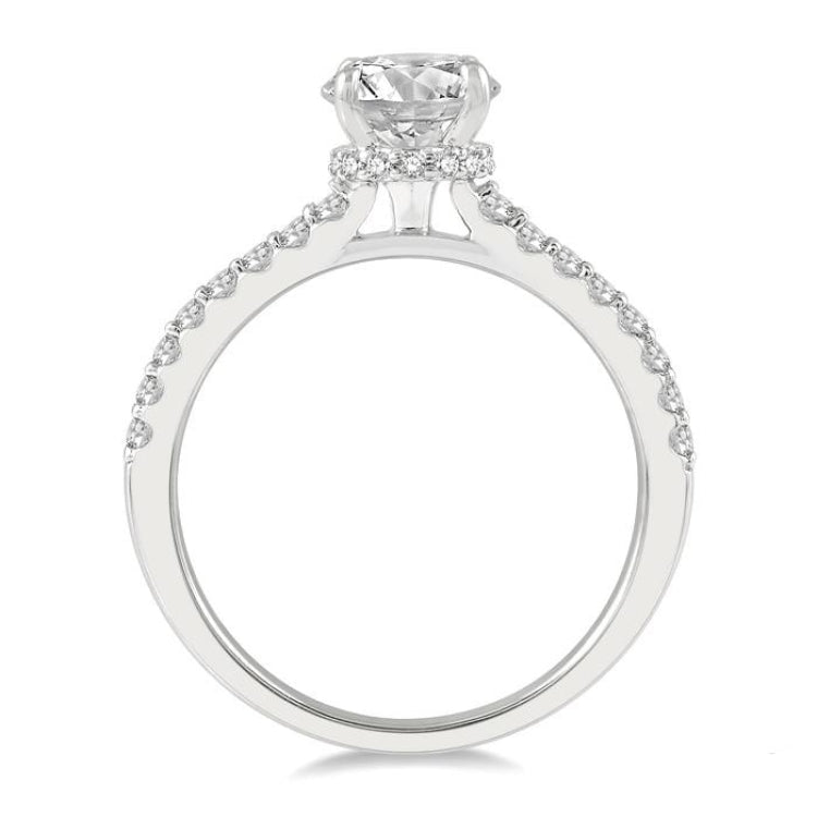 1/3 Ctw Round Diamond Semi-Mount Engagement Ring in 14K White Gold
