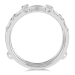 Load image into Gallery viewer, 5/8 Ctw Baguette and Round Cut Diamond Insert Ring in 14K White Gold