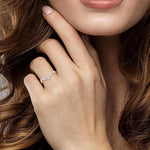 Load image into Gallery viewer, 1/3 Ctw Chevron Round Cut Diamond Fashion Ring in 14K Rose Gold