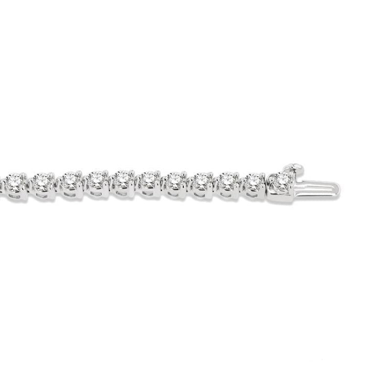 5 Ctw Round Cut Diamond 3-Prong Tennis Bracelet in 14K White Gold