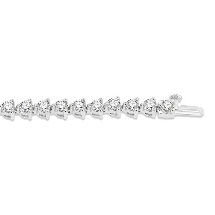 6 Ctw Round Cut Diamond 3-Prong Tennis Bracelet in 14K White Gold
