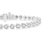 Load image into Gallery viewer, 10 Ctw 3 Prong Round Cut Diamond Tennis Bracelet in 14K White Gold