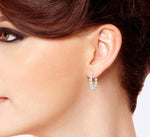 Load image into Gallery viewer, 5 Ctw Inside-Out Single Prong Set Round Cut Diamond Hoop Earrings in 14K White Gold