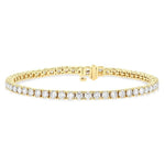 Load image into Gallery viewer, 5 Ctw Round Cut Diamond Tennis Bracelet in 14K Yellow Gold