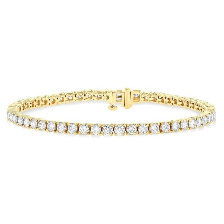 5 Ctw Round Cut Diamond Tennis Bracelet in 14K Yellow Gold