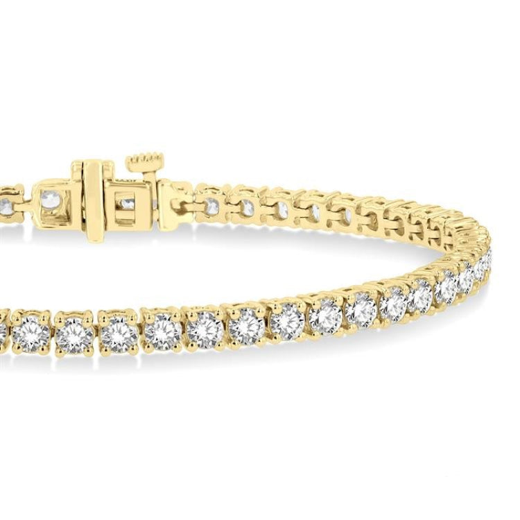 6 Ctw Round Cut Diamond Tennis Bracelet in 14K Yellow Gold