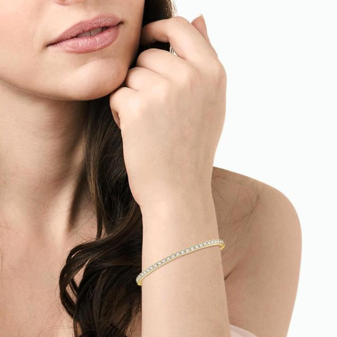 6 Ctw Round Cut Diamond Tennis Bracelet in 14K Yellow Gold
