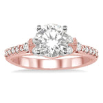 Load image into Gallery viewer, 3/8 Ctw Diamond Semi-Mount Engagement Ring in 14K Rose and White Gold