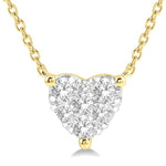 Load image into Gallery viewer, 1/4 Ctw Lovebright Diamond Heart Pendant With Chain in 14K Yellow and White Gold