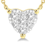 Load image into Gallery viewer, 1/4 Ctw Lovebright Diamond Heart Pendant With Chain in 14K Yellow and White Gold
