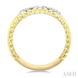 1/4 Ctw Past, Present & Future Lovebright Round Cut Diamond Bead Bijoux Fashion Ring in 14K Yellow and White Gold