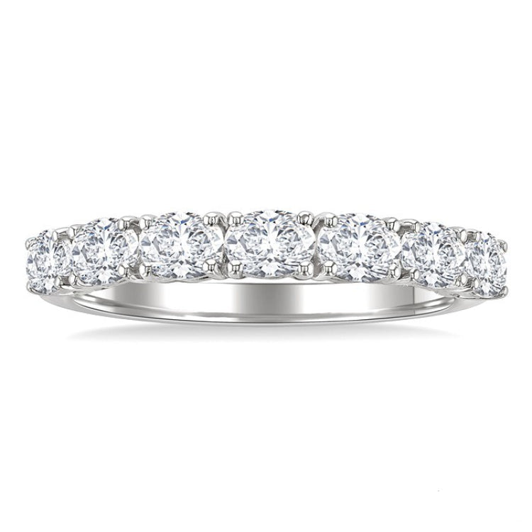 1 Ctw East-West Oval Cut Diamond Fashion Band in 14K White Gold