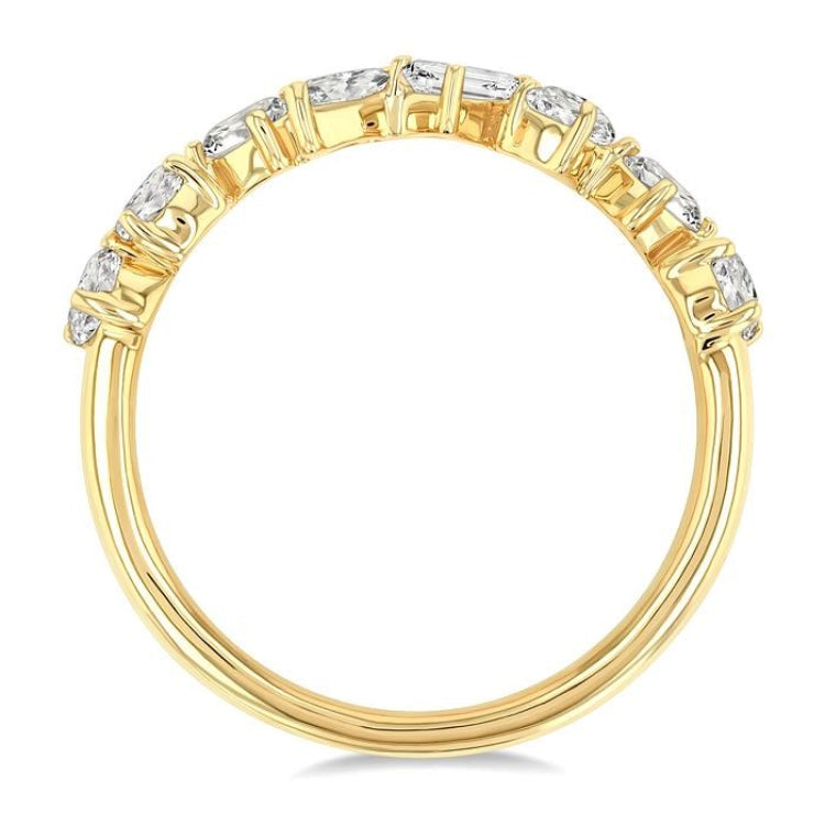 1 1/10 Ctw Mixed Shape Diamond Fashion Band in 14K Yellow Gold
