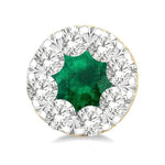 Load image into Gallery viewer, 3.3 MM Emerald and 1/2 Ctw Round Cut Diamond Lovebright Precious Stud Earrings in 14K Yellow &amp; White Gold