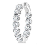 Load image into Gallery viewer, 4 Ctw Inside-Out Round Cut Diamond Hoop Earrings in 14K White Gold