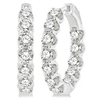 Load image into Gallery viewer, 5 Ctw Inside-Out Round Cut Diamond Hoop Earrings in 14K White Gold
