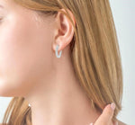 Load image into Gallery viewer, 5 Ctw Inside-Out Round Cut Diamond Hoop Earrings in 14K White Gold