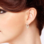 Load image into Gallery viewer, 5 Ctw Inside-Out Single Prong Set Round Cut Diamond Hoop Earrings in 14K Yellow Gold