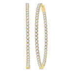 Load image into Gallery viewer, 7 Ctw Inside-Out Round Cut Diamond 2-Inch Hoop Earrings in 14K Yellow Gold
