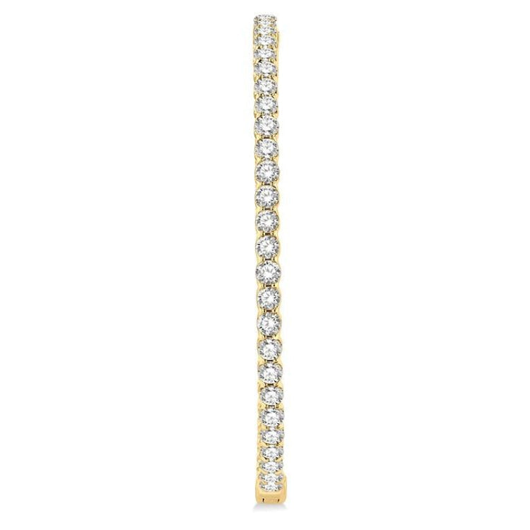 7 Ctw Inside-Out Round Cut Diamond 2-Inch Hoop Earrings in 14K Yellow Gold