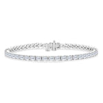 Load image into Gallery viewer, 6 Ctw East West Emerald Cut Diamond Fashion Tennis Bracelet in 14K White Gold