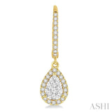 3/8 Ctw Pear Shape Diamond Lovebright Earrings in 14K Yellow and White Gold