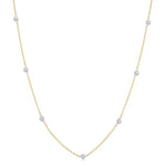 Load image into Gallery viewer, 1/3 Ctw Round Cut Diamond Station Necklace in 14K Yellow and White Gold