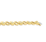 Load image into Gallery viewer, 3/4 Ctw Double &amp; Open Window Hexagon Round Cut Diamond Fashion Bracelet in 14K Yellow Gold