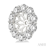 1 Ctw Round Cut Diamond Earrings Jacket in 14K White Gold
